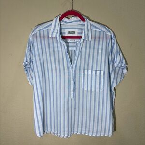 Grayson Frank & Eileen The Artist Shirt Size 5 Cotton Stripe Popover Coastal EUC